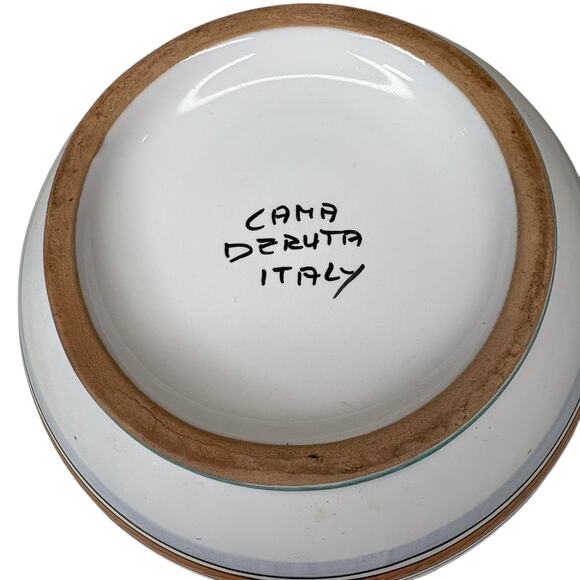 Cama Deruta Italy Hand Painted Majolica Pottery Double Handled Pitcher Vase - Picture 13 of 13